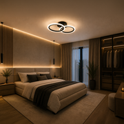 Lampadario LED con telecomando BETTY 27W, 2 Cerchi, Luce Fredda/Calda/Neutra, Dimmerabile, Nero Lampadari LED con Telecomando Titolo predefinito Alessandro Design