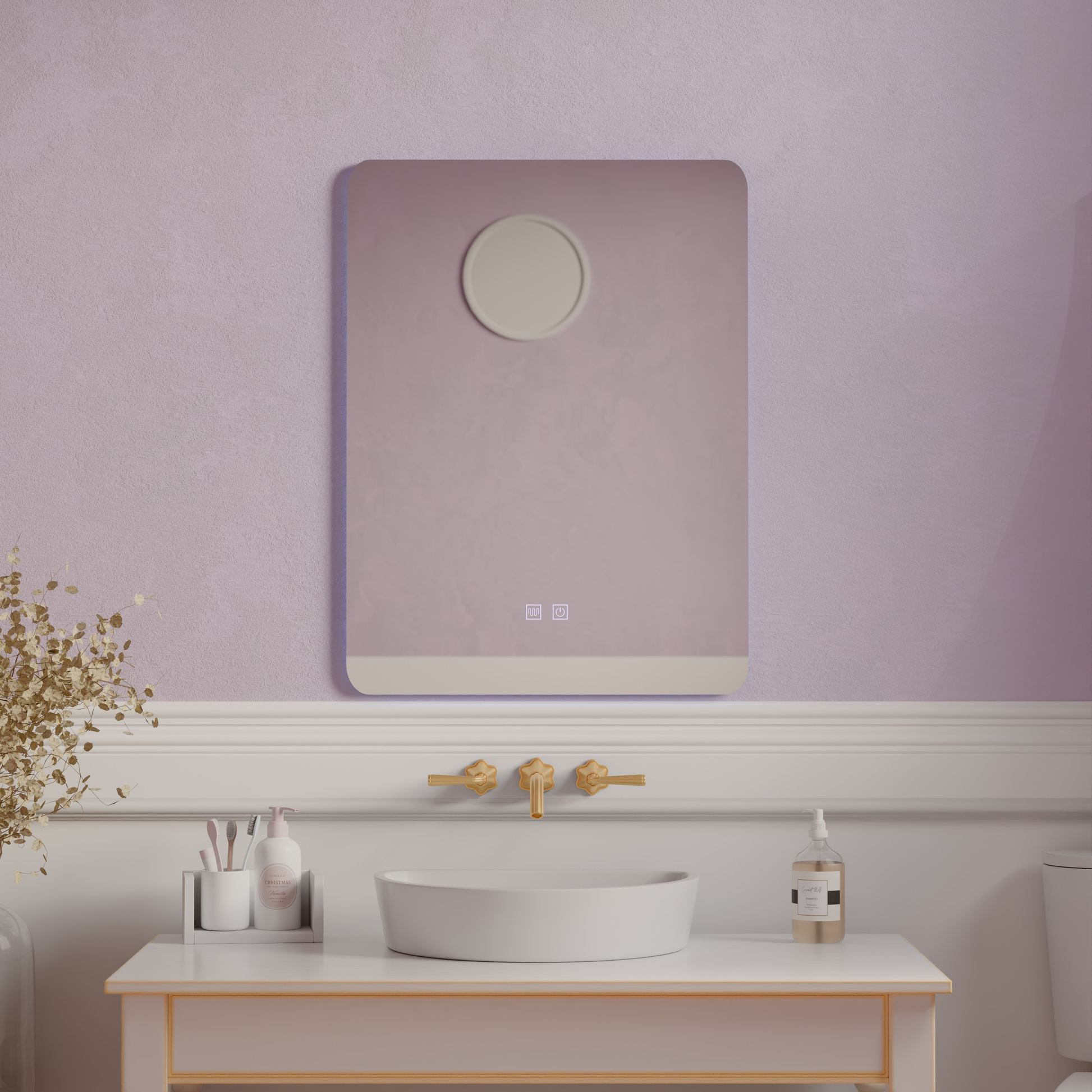 Touch Alexandra Specchio LED, Sistema Demister 45X60cm Korman Mirrors E Titolo predefinito Alessandro Design