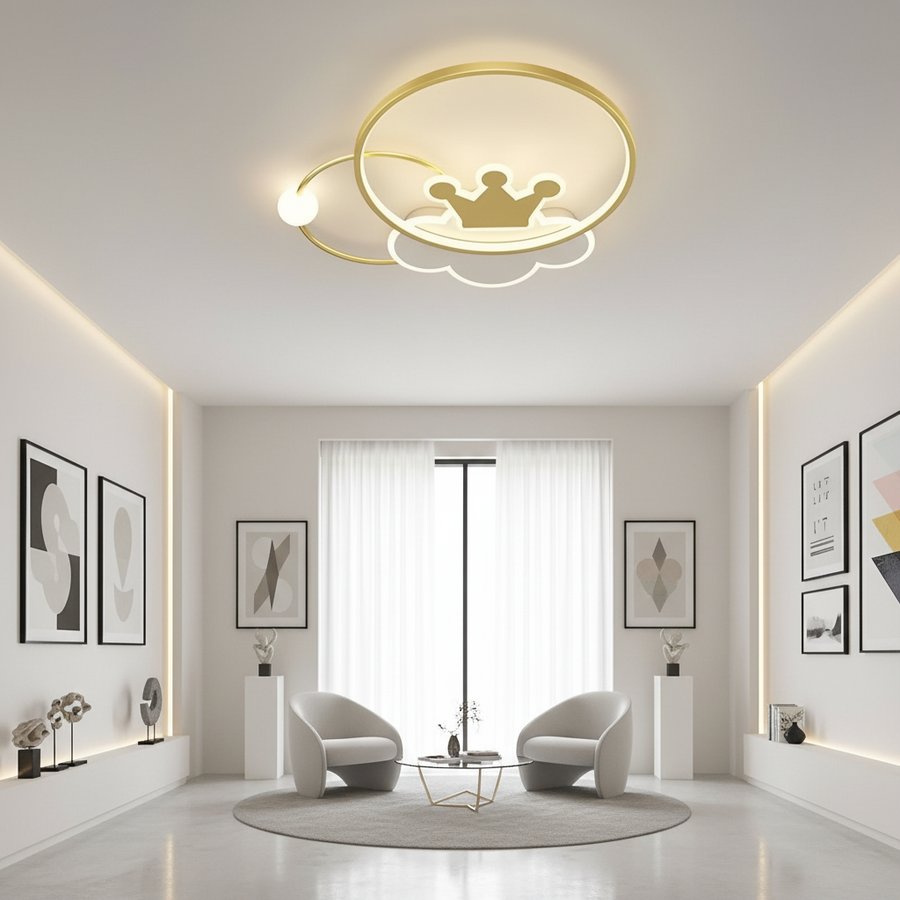 Lampadario LED con telecomando Rafael, 58W, dimmerabile, 3000K/4000K/6000K, Lampadari LED oro con telecomando Titolo predefinito Alessandro Design