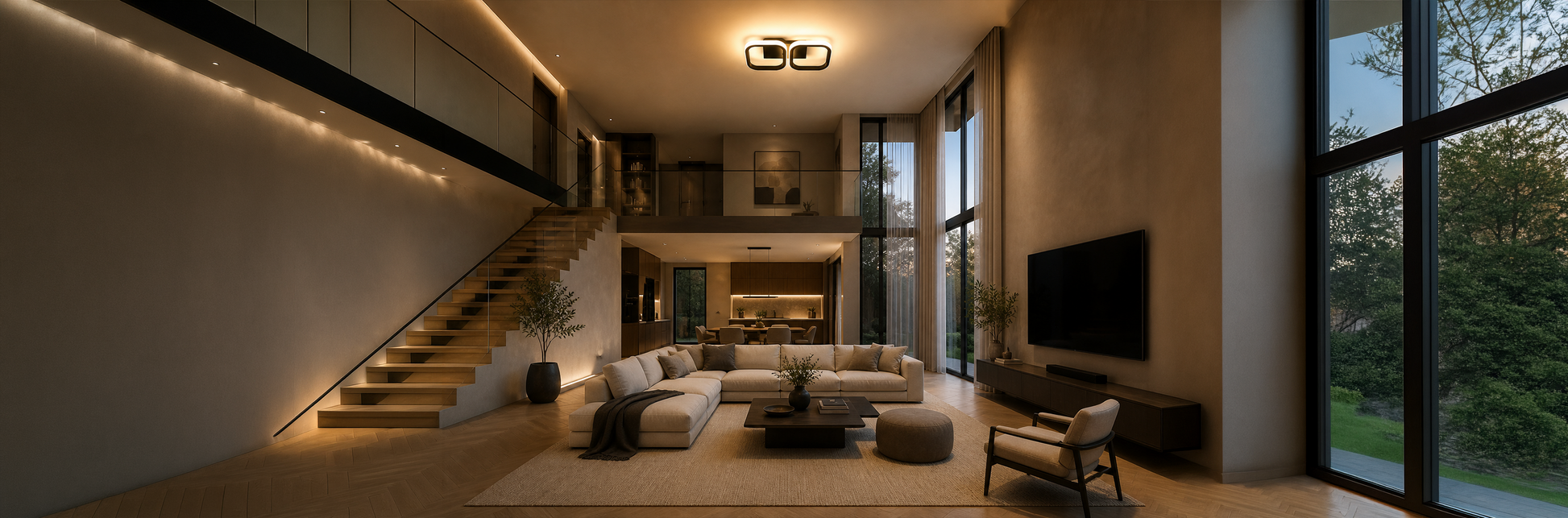 Lampadario LED VERTEX 21W, 2 Quadrati, Lineare, Luce Fredda/Calda/Neutra, Nero Lampadari LED Titolo predefinito Alessandro Design