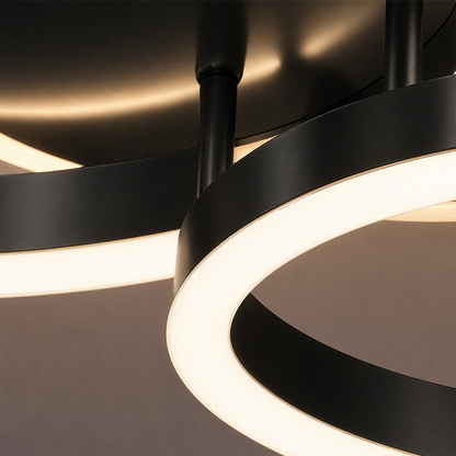 Lampadario LED con telecomando RINOVA 66W, 2 Cerchi, Luce Fredda/Calda/Neutra, Dimmerabile, Nero Lampadari LED con Telecomando Titolo predefinito Alessandro Design
