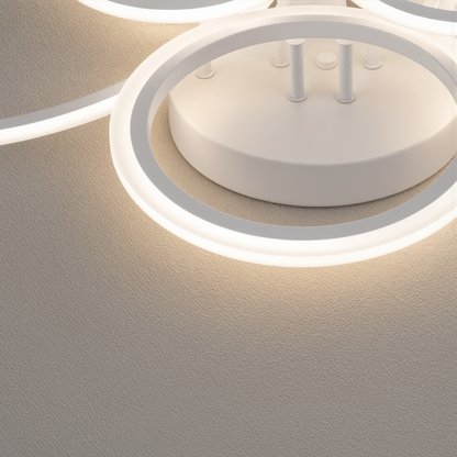 Lampadario a LED con telecomando BETTY 82W, 6 Cerchi, Luce Fredda/Calda/Neutra, Dimmerabile, Lampadario a LED Bianco con telecomando Titolo predefinito Alessandro Design