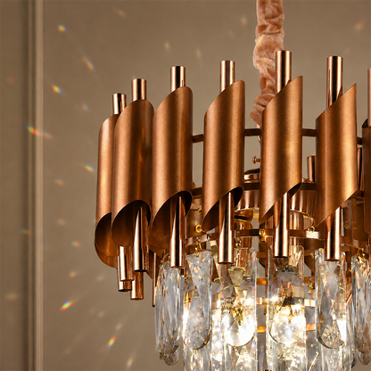 Lampadario in cristallo VERSAILLES Petito 3xE14, diametro 30 cm, oro, altezza regolabile, metallo e cristallo Lampadari in cristallo Titolo predefinito Alessandro Design