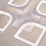 Lampadario a LED con telecomando ZOE 53W, 4 Quadrati, Luce Fredda/Calda/Neutra, Dimmerabile, Lampadario a LED Bianco con telecomando Titolo predefinito Alessandro Design