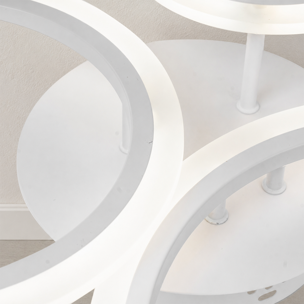Lampadario LED con Telecomando BETTY 40W, 3 Cerchi, Luce Fredda/Calda/Neutra, Dimmerabile, Bianco, Metallo e Acrilico Lampadari LED con Telecomando Titolo predefinito Alessandro Design