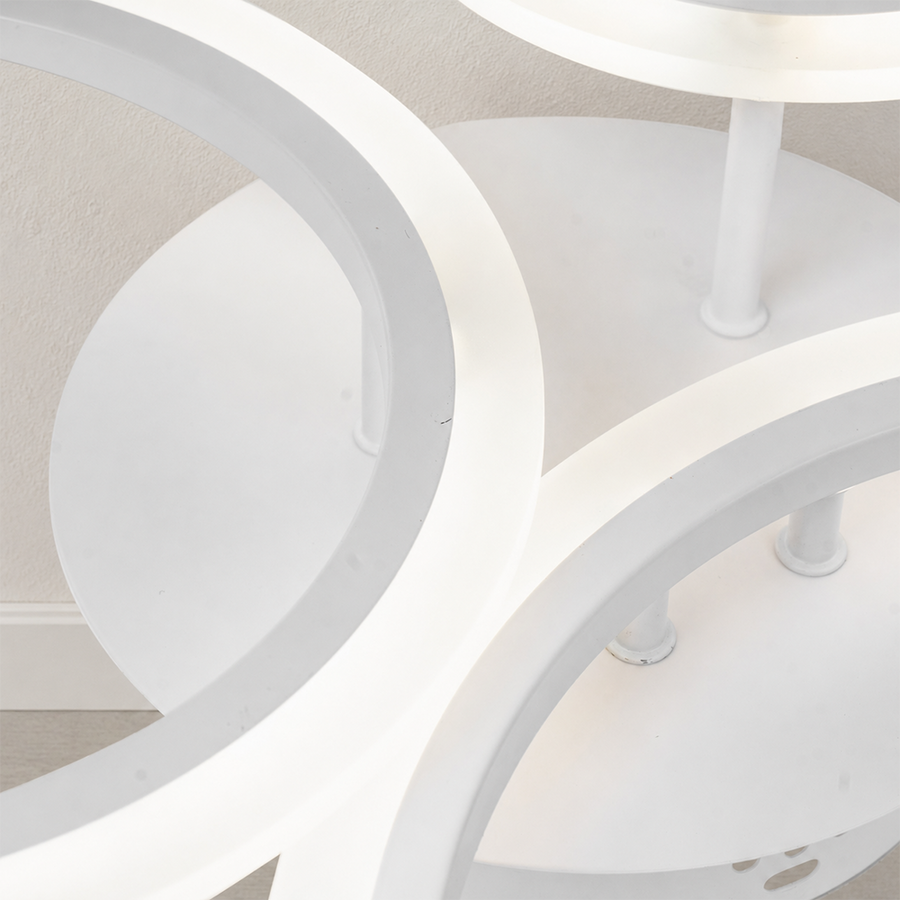Lampadario LED con Telecomando BETTY 40W, 3 Cerchi, Luce Fredda/Calda/Neutra, Dimmerabile, Bianco, Metallo e Acrilico Lampadari LED con Telecomando Titolo predefinito Alessandro Design
