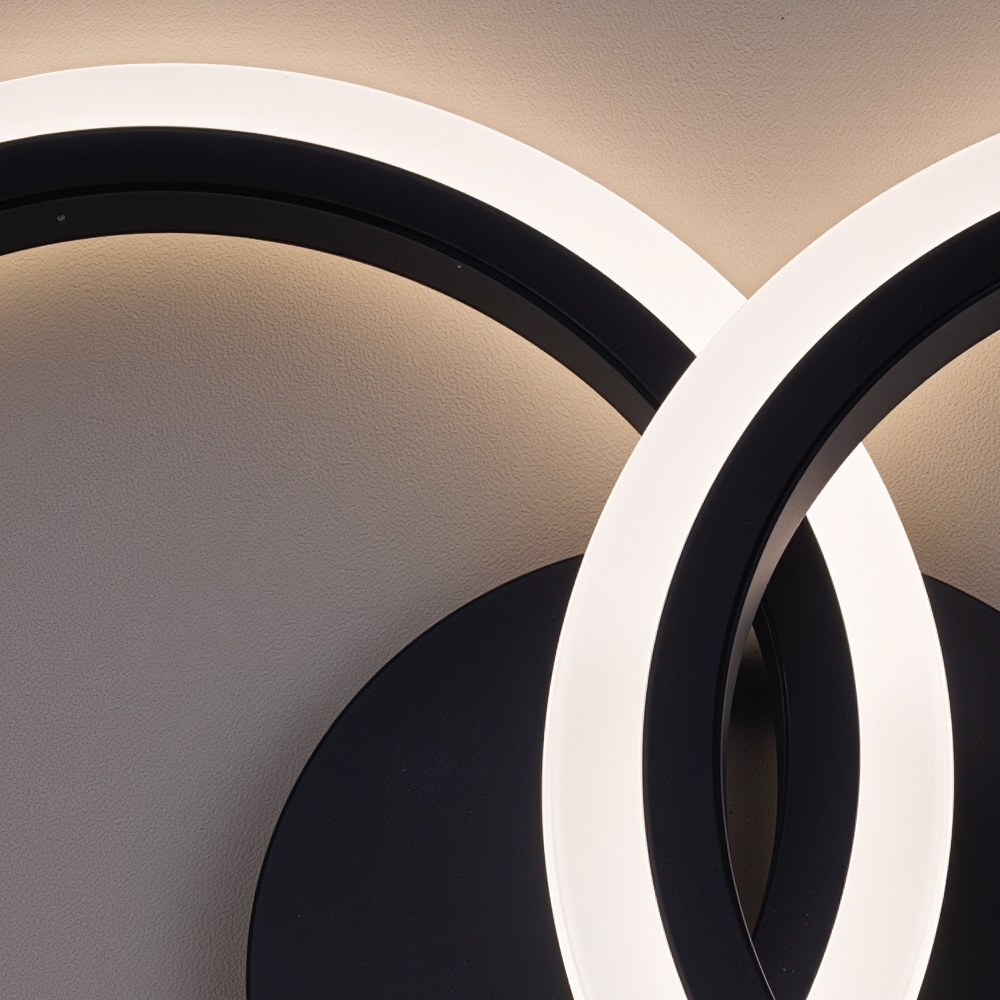 Lampadario LED con telecomando BETTY 27W, 2 Cerchi, Luce Fredda/Calda/Neutra, Dimmerabile, Nero Lampadari LED con Telecomando Titolo predefinito Alessandro Design