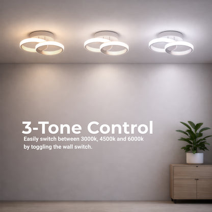 Lustra LED VERTEX CIRCULA 21W, 2 Cercuri, Rame Metalice, lumina Rece/Calda/Neutra, Alb Lustre LED Default Title Alessandro Design