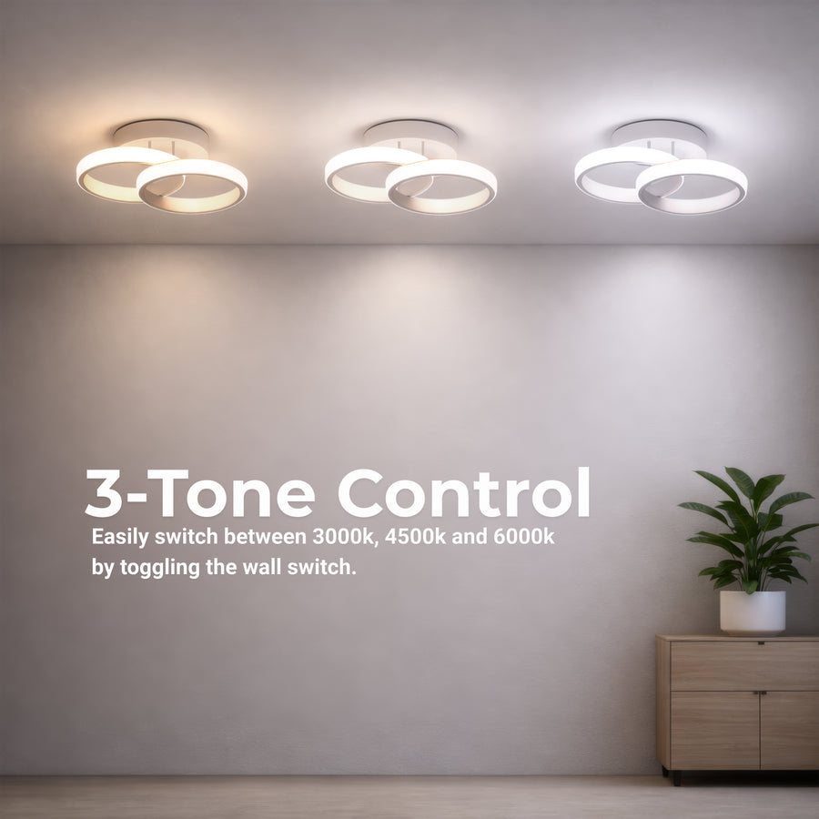 Lustra LED VERTEX CIRCULA 21W, 2 Cercuri, Rame Metalice, lumina Rece/Calda/Neutra, Alb Lustre LED Default Title Alessandro Design