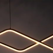Lampadario LED a Sospensione con Telecomando ZIGZAG 27W, Luce Fredda/Calda/Neutra, Dimmerabile, Nero, Lampadari LED con Telecomando Titolo predefinito Alessandro Design