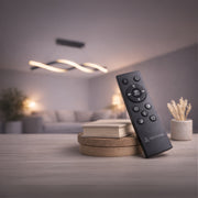 Lampadario LED a Sospensione con Telecomando, FLUX, 27W, 116cm, Luce Fredda/Calda/Neutra 3000K/4000K/6000K, Dimmerabile, Nero, Altezza Regolabile, Metallo e Silicone Lampadari Moderni Titolo predefinito Alessandro Design