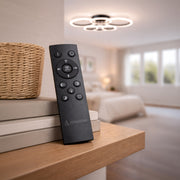 Lampadario LED con Telecomando BETTY 82W, 6 Cerchi, Luce Fredda/Calda/Neutra, Dimmerabile, Lampadari LED Neri con Telecomando Titolo predefinito Alessandro Design