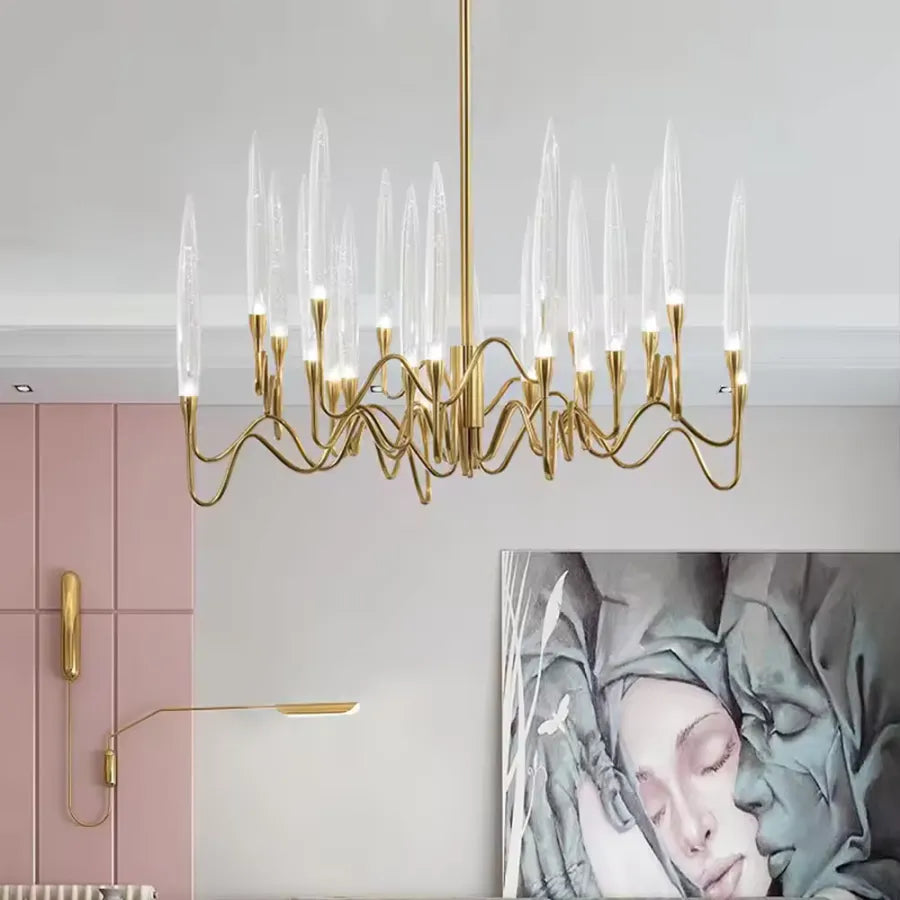 Lampadario Cristal Delta 12XG4 Lampadari Moderni Oro Titolo predefinito Alessandro Design