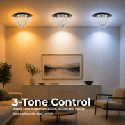 Candelabru LED Cristal MAGE Magno, 33W, Lumina Calda/Neutra/Rece, Diametru 60cm, Crom Lucios