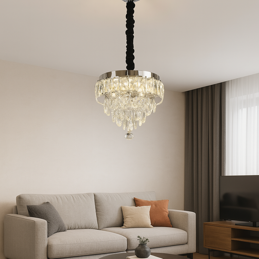 MEILI CRYSTAL CASCADA 300 – Lampadario LED in cristallo, 52W, Ø300 mm, con telecomando Lampadari in cristallo Titolo predefinito Alessandro Design