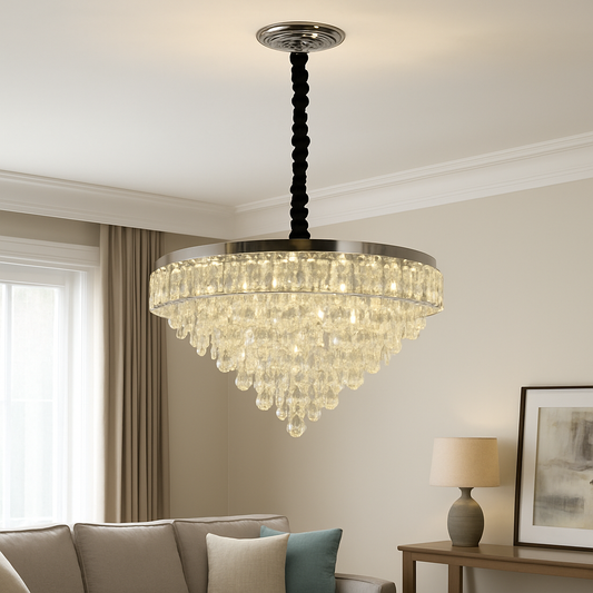 MEILI CRYSTAL CASCADA 500 – Lampadario LED in cristallo, 112W, Ø500 mm, con telecomando Lampadari in cristallo Titolo predefinito Alessandro Design