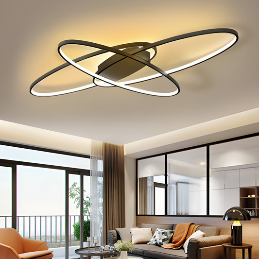 Lampadario a LED con telecomando ORBITA 74W, 3 Elementi, Ovale, Luce Fredda/Calda/Neutra, Dimmerabile, Nero Lampadari a LED con telecomando Titolo predefinito Alessandro Design