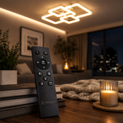 Lampadario a LED con telecomando ELLA 67W, 4 Quadrati, Luce Fredda/Calda/Neutra, Dimmerabile, Lampadario a LED Bianco con telecomando Titolo predefinito Alessandro Design