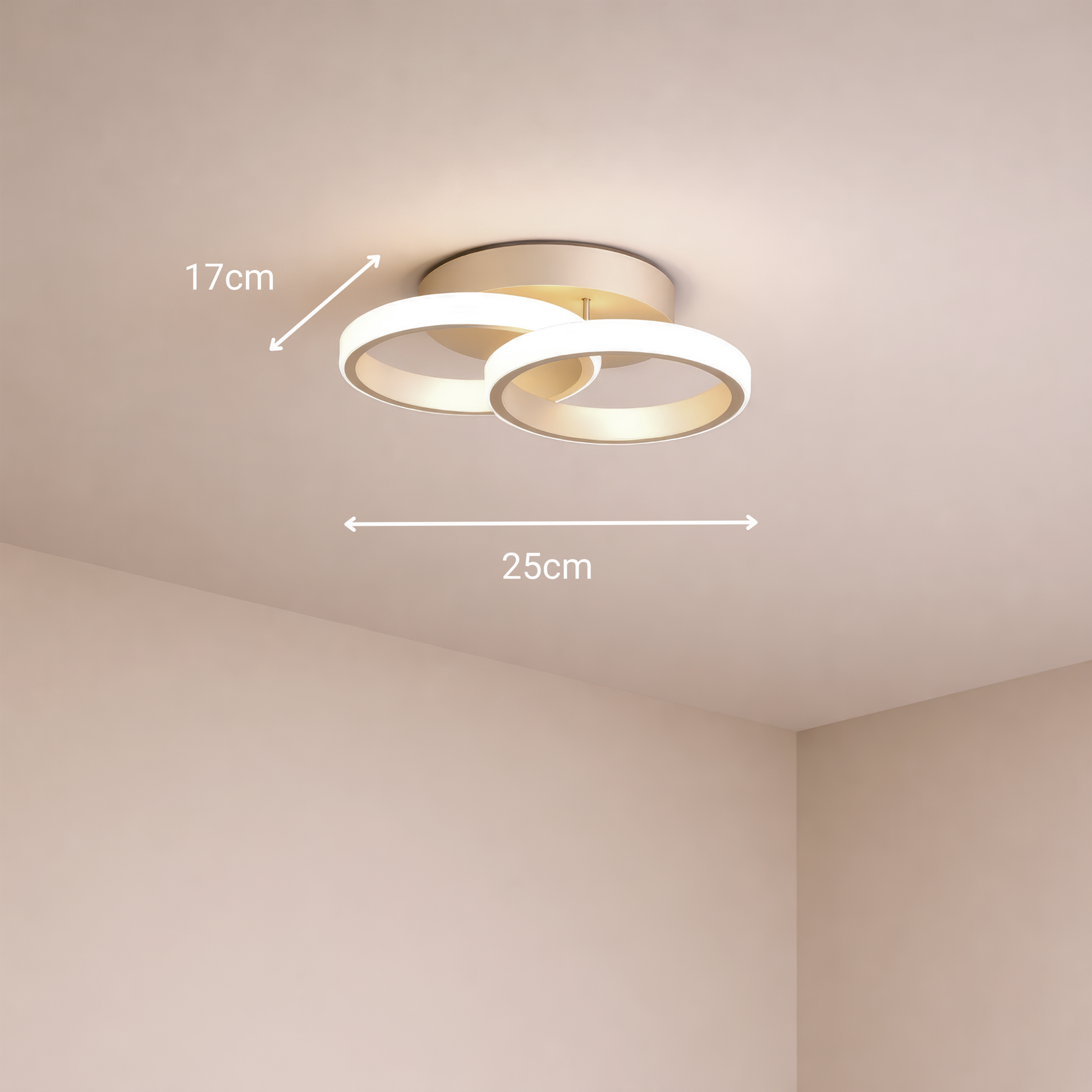 Lustra LED VERTEX CIRCULA 21W, 2 Cercuri, Rame Metalice, lumina Rece/Calda/Neutra, Alb Lustre LED Default Title Alessandro Design