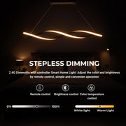 Lampadario LED a Sospensione con Telecomando, FLUX, 27W, 116cm, Luce Fredda/Calda/Neutra 3000K/4000K/6000K, Dimmerabile, Nero, Altezza Regolabile, Metallo e Silicone Lampadari Moderni Titolo predefinito Alessandro Design