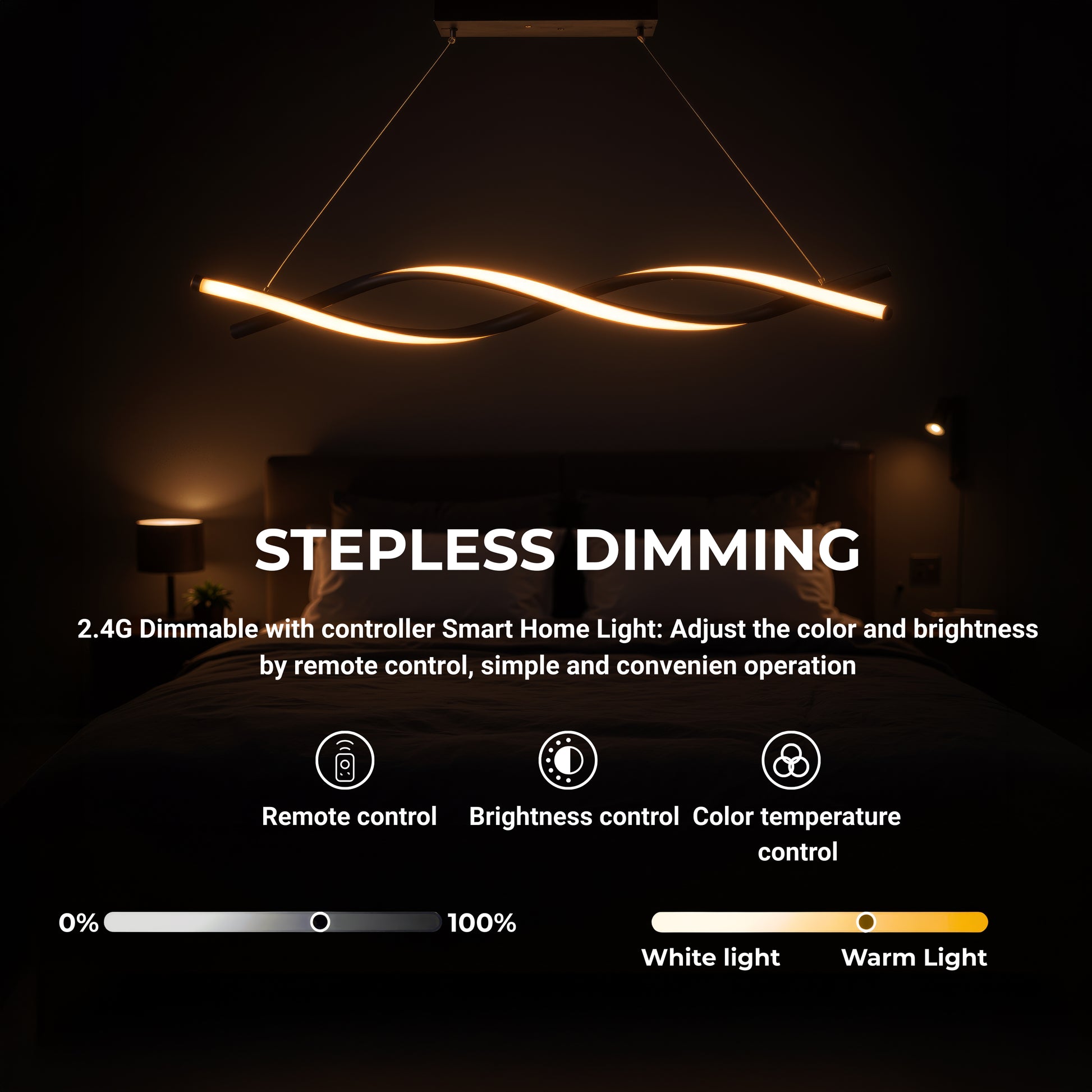 Lampadario LED a Sospensione con Telecomando, FLUX, 27W, 116cm, Luce Fredda/Calda/Neutra 3000K/4000K/6000K, Dimmerabile, Nero, Altezza Regolabile, Metallo e Silicone Lampadari Moderni Titolo predefinito Alessandro Design