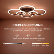 Lampadario LED con Telecomando BETTY 82W, 6 Cerchi, Luce Fredda/Calda/Neutra, Dimmerabile, Lampadari LED Neri con Telecomando Titolo predefinito Alessandro Design