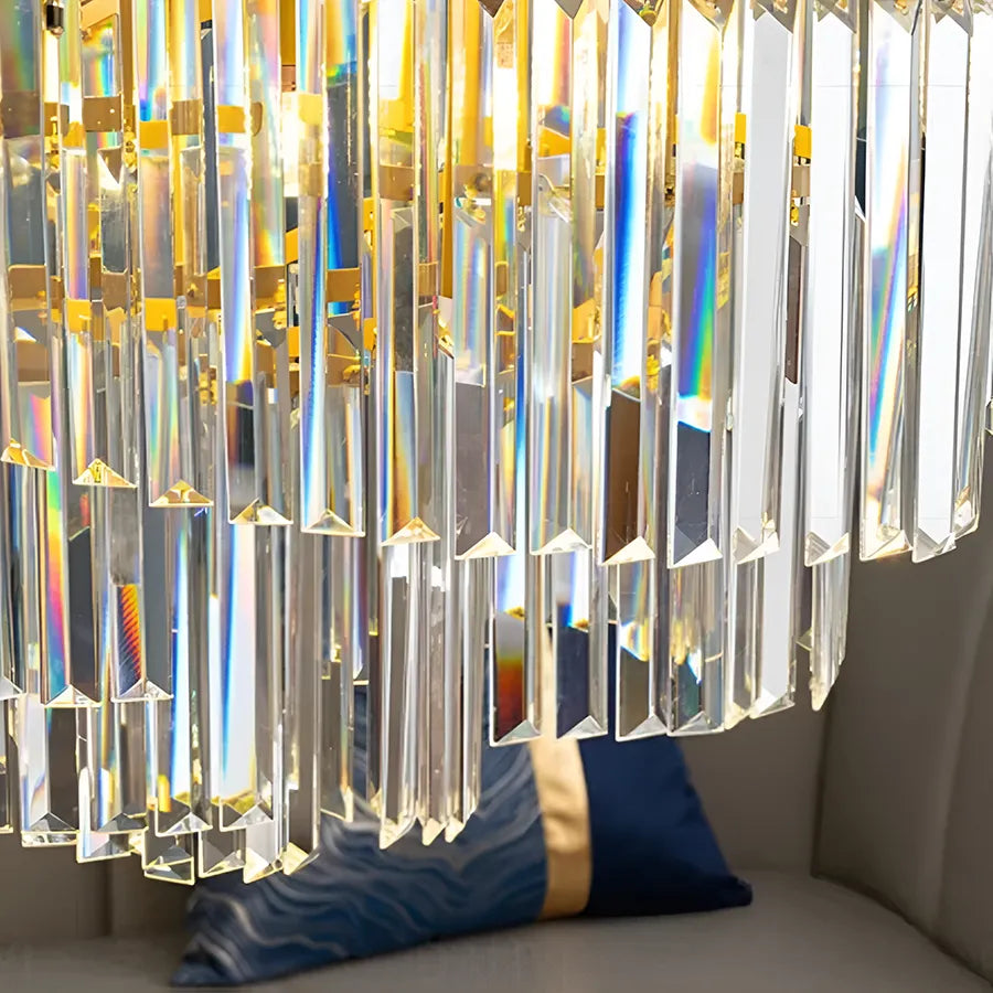 Lampadario in Cristallo TRIANON Eleganza 6x E27, Diametro 47cm, Oro Lucido, Altezza Regolabile Lampadari in Cristallo Titolo predefinito Alessandro Design