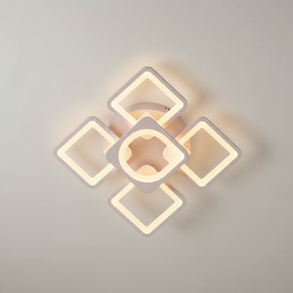 Lampadario a LED con telecomando ZOE 70W, 5 Quadrati, Luce Fredda/Calda/Neutra, Dimmerabile, Lampadario a LED Bianco con telecomando Titolo predefinito Alessandro Design