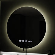 Specchio rotondo a LED, 80 cm, Serenite MotionGlow Marcello, sistema antiappannamento, orologio e termometro, specchi dimmerabili Marcello Titolo predefinito Alessandro Design