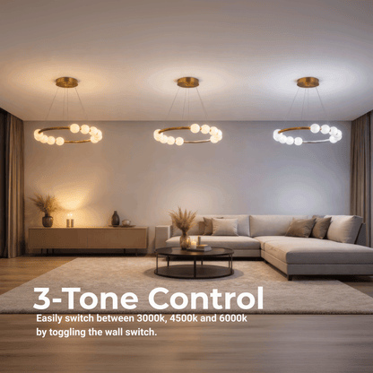 Lampada a Sospensione LED in Acrilico Nova 57W con Telecomando, Dimmerabile, 3000K/4000K/6000K, Lampadari LED in Oro, Metallo e Acrilico con Telecomando Titolo predefinito Alessandro Design