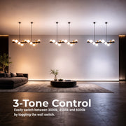 Lampadario a sospensione a LED Aurion 29W in acrilico con telecomando, dimmerabile, lampadari LED in oro nero, metallo e acrilico con telecomando Titolo predefinito Alessandro Design
