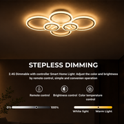 Lampadario a LED con telecomando BETTY 82W, 6 Cerchi, Luce Fredda/Calda/Neutra, Dimmerabile, Lampadario a LED Bianco con telecomando Titolo predefinito Alessandro Design