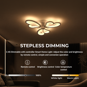 Lampadario a LED con telecomando BLOSSOM 40W, 3 Petali, Luce Fredda/Calda/Neutra, Dimmerabile, Lampadario a LED Bianco con telecomando Titolo predefinito Alessandro Design