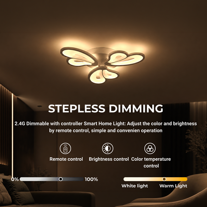 Lampadario a LED con telecomando BLOSSOM 40W, 3 Petali, Luce Fredda/Calda/Neutra, Dimmerabile, Lampadario a LED Bianco con telecomando Titolo predefinito Alessandro Design
