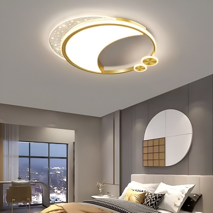 Lampadario LED Marco con telecomando, 76W, dimmerabile, oro, metallo, acrilico e vetro, Lampadari LED 3000K/4000K/6000K con telecomando Titolo predefinito Alessandro Design
