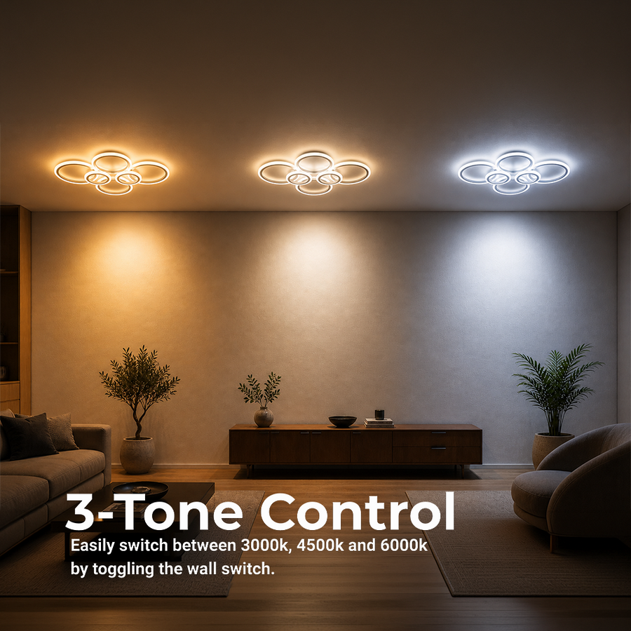 Lampadario a LED con telecomando BETTY 82W, 6 Cerchi, Luce Fredda/Calda/Neutra, Dimmerabile, Lampadario a LED Bianco con telecomando Titolo predefinito Alessandro Design
