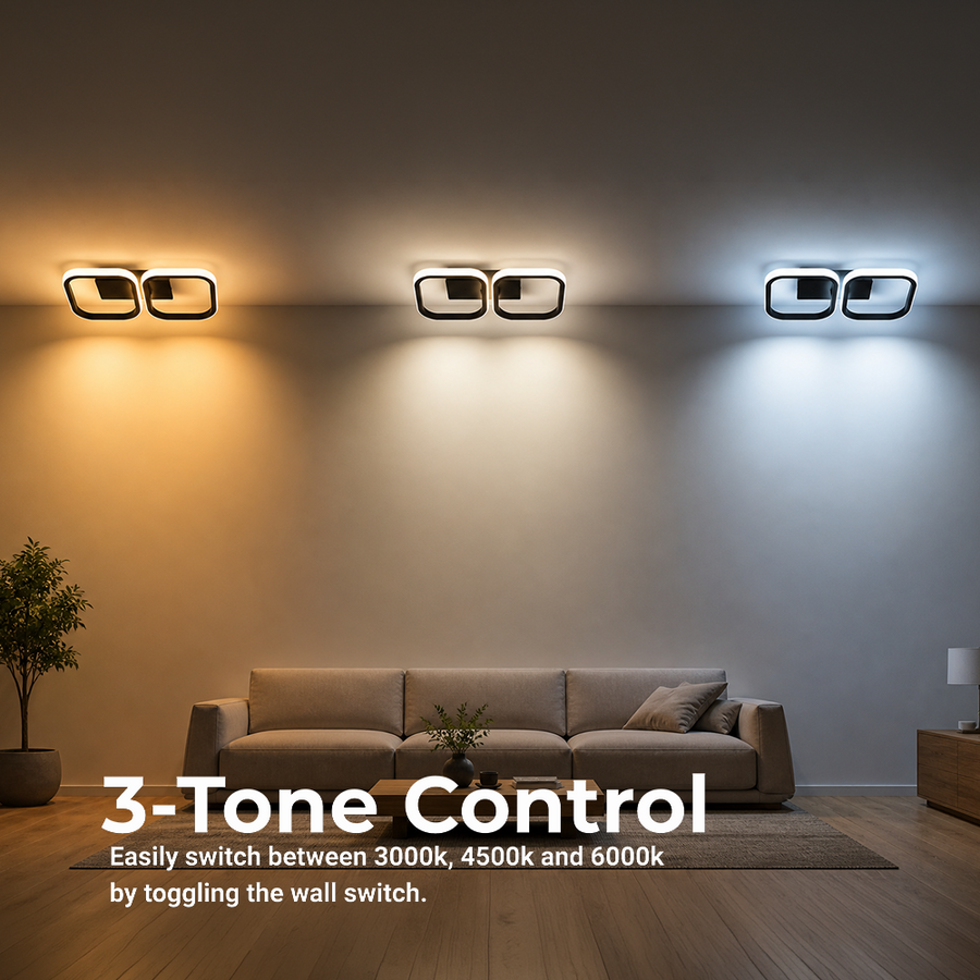 Lampadario LED VERTEX 21W, 2 Quadrati, Lineare, Luce Fredda/Calda/Neutra, Nero Lampadari LED Titolo predefinito Alessandro Design