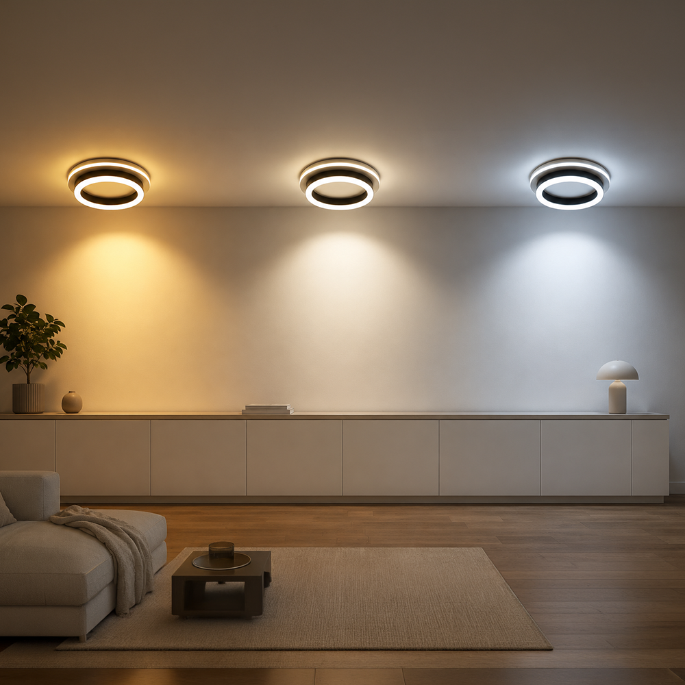 Lampadario LED MODERNO 25W, Diametro 20cm, Rotondo, Luce Fredda/Calda/Neutra, Lampadari LED Neri Titolo predefinito Alessandro Design