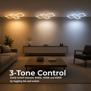Lampadario a LED con telecomando ELLA 67W, 4 Quadrati, Luce Fredda/Calda/Neutra, Dimmerabile, Lampadario a LED Bianco con telecomando Titolo predefinito Alessandro Design