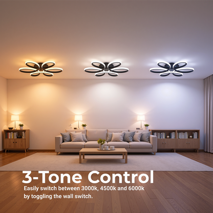 Lampadario a LED con telecomando HELIX 63W, Luce Fredda/Calda/Neutra, Dimmerabile, Nero Lampadari a LED con telecomando Titolo predefinito Alessandro Design