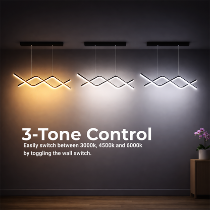 Lampadario LED a Sospensione con Telecomando ZIGZAG 27W, Luce Fredda/Calda/Neutra, Dimmerabile, Nero, Lampadari LED con Telecomando Titolo predefinito Alessandro Design
