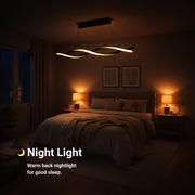 Lampadario LED a Sospensione con Telecomando, FLUX, 27W, 116cm, Luce Fredda/Calda/Neutra 3000K/4000K/6000K, Dimmerabile, Nero, Altezza Regolabile, Metallo e Silicone Lampadari Moderni Titolo predefinito Alessandro Design