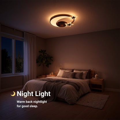 Lampadario a LED con telecomando ALYONA 44W, Luna e Stella, Luce Fredda/Calda/Neutra, Dimmerabile, Nero Lampadario a LED con telecomando Titolo predefinito Alessandro Design