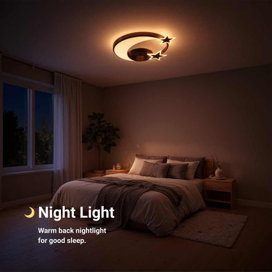 Lampadario a LED con telecomando ALYONA 44W, Luna e Stella, Luce Fredda/Calda/Neutra, Dimmerabile, Nero Lampadario a LED con telecomando Titolo predefinito Alessandro Design