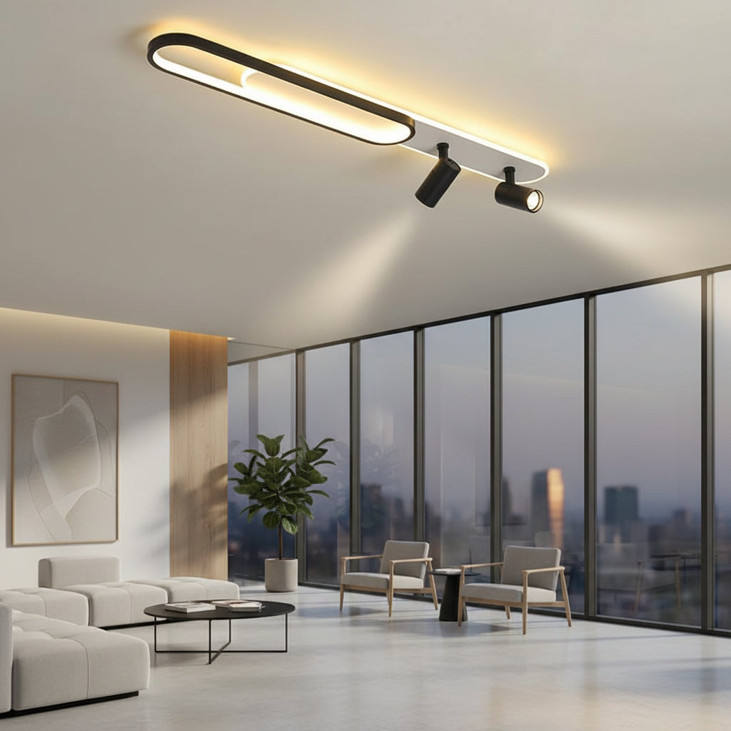 Lampadario LED con Proiettore Orientabile FISSO Camilla 70W, Luce Fredda/Calda/Neutra, Lampadari LED Neri Titolo predefinito Alessandro Design