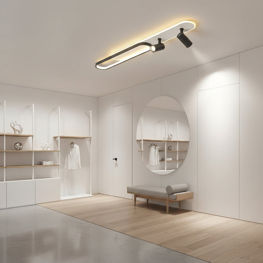 Lampadario LED con Proiettore Orientabile FISSO Camilla 70W, Luce Fredda/Calda/Neutra, Lampadari LED Neri Titolo predefinito Alessandro Design
