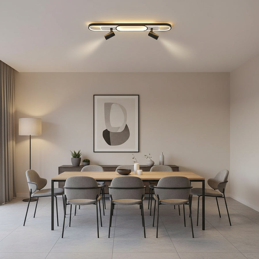 Lampadario LED con Proiettore Orientabile FISSO Camilla 70W, Luce Fredda/Calda/Neutra, Lampadari LED Neri Titolo predefinito Alessandro Design