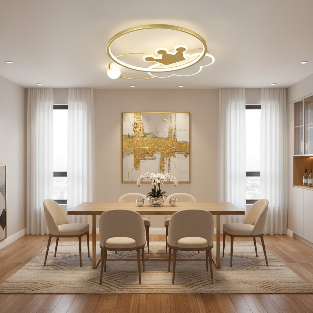 Lampadario LED con telecomando Rafael, 58W, dimmerabile, 3000K/4000K/6000K, Lampadari LED oro con telecomando Titolo predefinito Alessandro Design