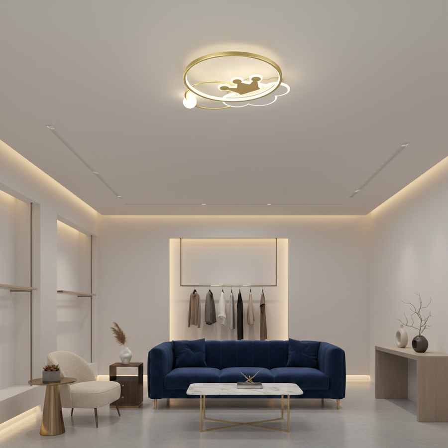 Lampadario LED Rafael con telecomando, 58W, dimmerabile, 3000K/4000K/6000K, Oro