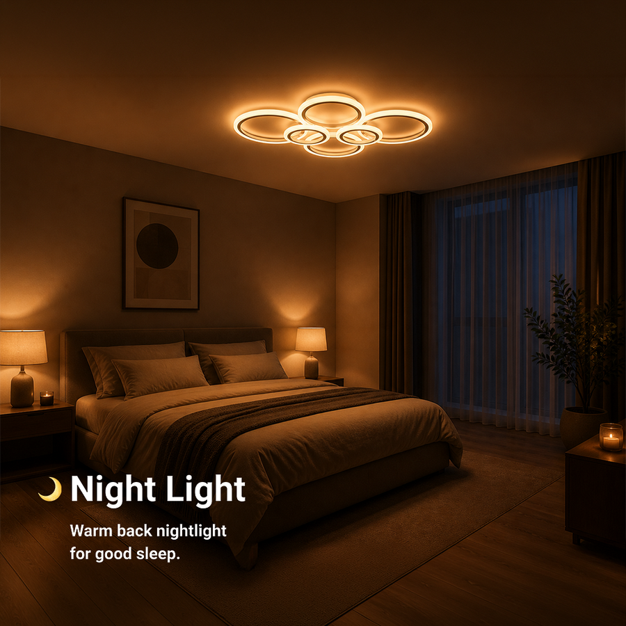 Lampadario a LED con telecomando BETTY 82W, 6 Cerchi, Luce Fredda/Calda/Neutra, Dimmerabile, Lampadario a LED Bianco con telecomando Titolo predefinito Alessandro Design